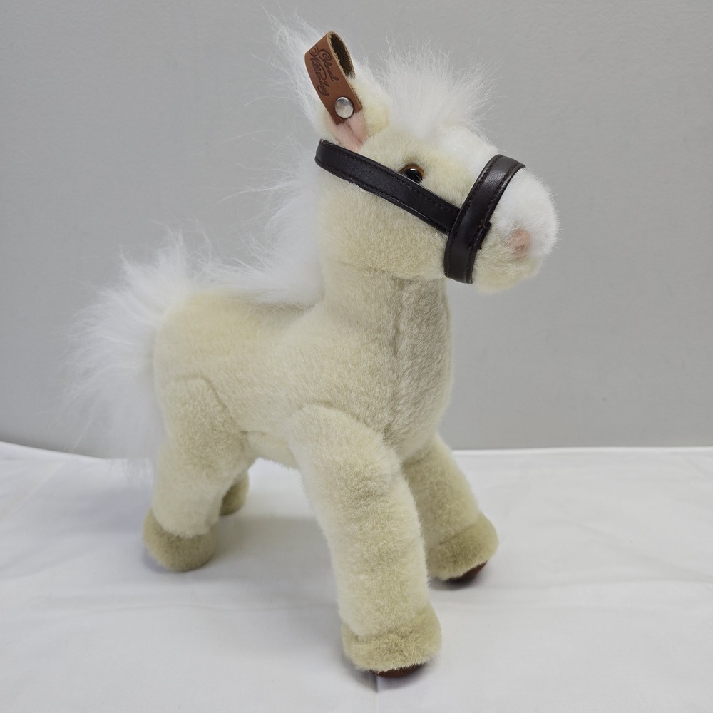 Mary Meyer Colonial Williamsburg Horse Plush White Pony Faux Leather Halter 1997